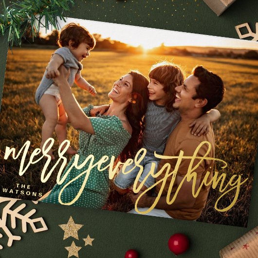 ECHTE FOLIE kerstfeest Alles foto Folie Feestdagenkaart