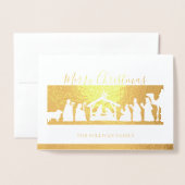 Echte Folie Kerstfeest Kaart (Voorkant met envelop)