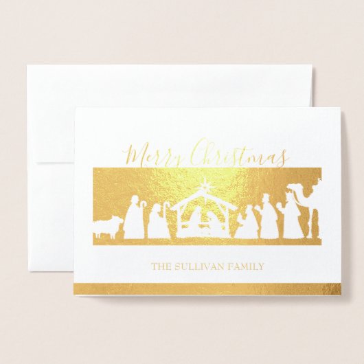 Echte Folie Kerstfeest Kaart (Voorkant met envelop)