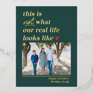 Echte Folie kerstfeestdag foto Briefkaart
