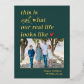 Echte Folie kerstfeestdag foto Briefkaart (Voorkant)