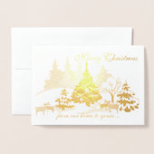 Echte Folie kerstgeiten in de winter Folie Kaarten (Voorkant met envelop)