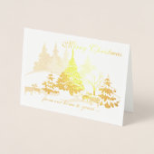 Echte Folie kerstgeiten in de winter Folie Kaarten (Voorkant)