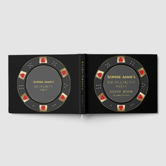 Echte Folie Las Vegas Poker Chip Bachelorette Part Gastenboek (Volledig)