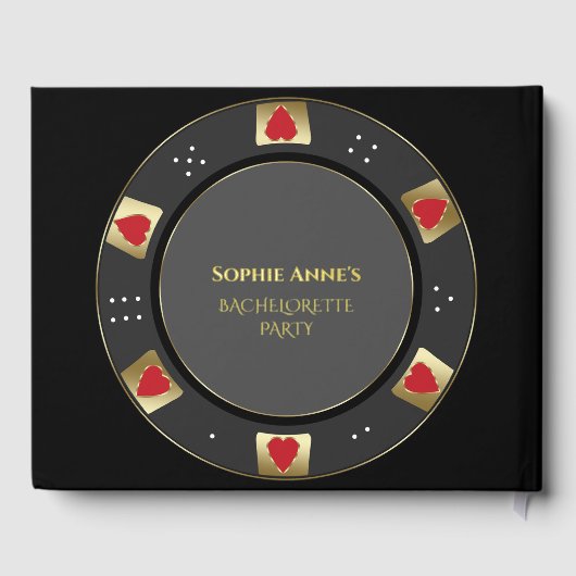 Echte Folie Las Vegas Poker Chip Bachelorette Part Gastenboek (Achterkant)