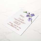 Echte Folie lavendel en groene huwelijksuitnodigin Folie Uitnodiging (Gedraaid)