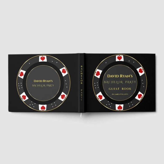 Echte Folie Luxe Poker Chip Casino Bachelorfeest Gastenboek (Volledig)