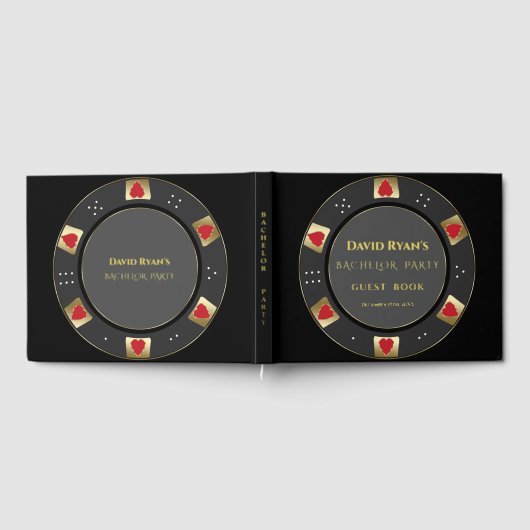 Echte Folie Luxe Poker Chip Casino Bachelorfeest Gastenboek (Volledig)
