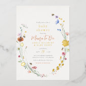 Echte Folie mama om Wilde Boho Baby shower te word Uitnodiging (Voorkant)