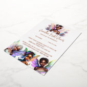 Echte folie melanine fee roos goud luxe glam folie uitnodiging (Gedraaid)