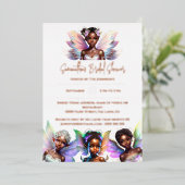 Echte folie melanine fee roos goud luxe glam folie uitnodiging (Staand Voorkant)