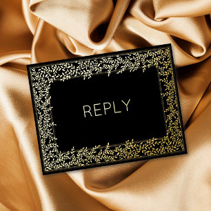 Echte Folie Minimal Leaf Foliage Meal RSVP Folie Uitnodiging Briefkaart