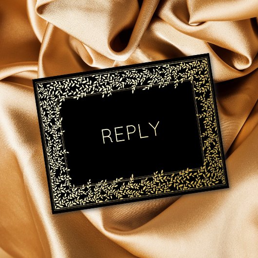 Echte Folie Minimal Leaf Foliage Meal RSVP Folie Uitnodiging Briefkaart