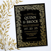 Echte Folie Minimal Leaf Gold Foliage Bruiloft Folie Uitnodiging