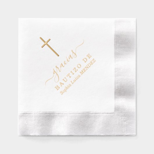 Echte Folie minimalistische elegante doop Folie Servetten (Voorkant)