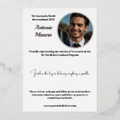 Echte Folie Minimalistische Pageant Promo Autograp Folie Uitnodiging (Achterkant)