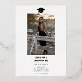 Echte Folie Modern AFSTUDEERDER Afstuderen Photo P Uitnodiging (Achterkant)