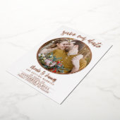 Echte Folie Modern Bewaar de datum Foto Bruiloft Folie Uitnodiging (Gedraaid)