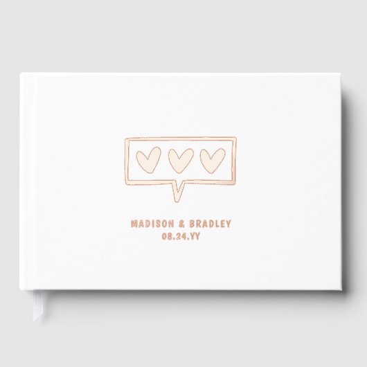 Echte Folie Modern Love Hearts Wedding Gastenboek (Voorkant)