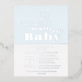 Echte folie moderne beer baby shower uitnodiging (Voorkant)