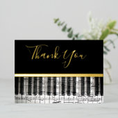echte folie muziek bedankt kaart (Staand Voorkant)