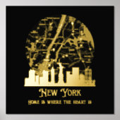 Echte Folie NIEUWE YORK Straatkaart Aangepaste Kun Afdrukken (Voorkant)