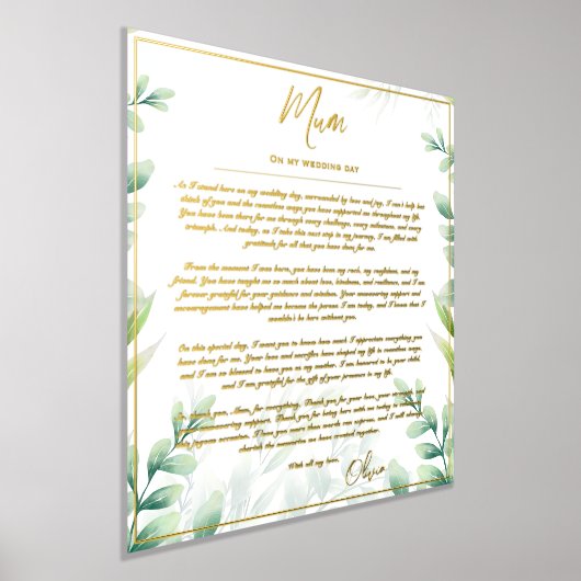 Echte Folie ouders van Bride Groom mam Papa Dank j Folie Afdrukken (Laagn)