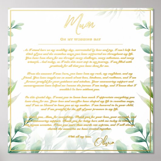 Echte Folie Ouders van Bruid Bruidegom Moeder Vade Folie Afdrukken (Voorkant)