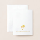 Echte Folie Palm Tree Passport Huwelijksuitnodigin Folie Kaarten (Met envelop)
