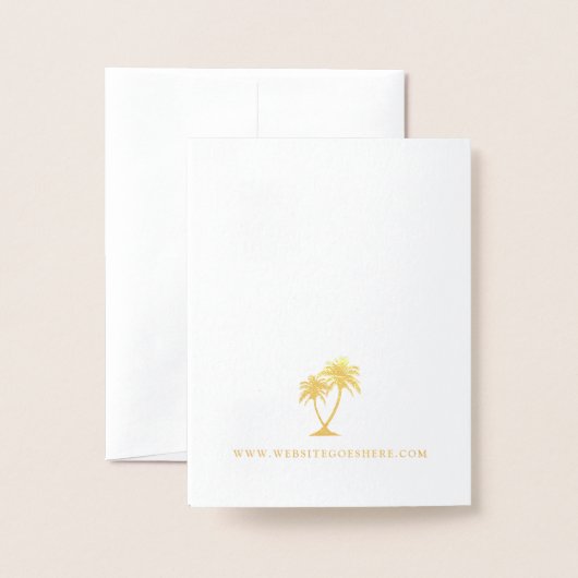 Echte Folie Palm Tree Passport Huwelijksuitnodigin Folie Kaarten (Met envelop)
