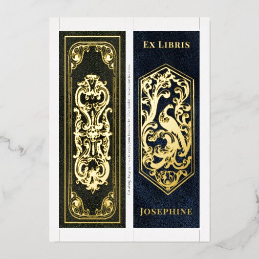 Echte Folie Persoonlijke Naam 2 bladwijzers per ka Feestdagenkaart (Voorkant)