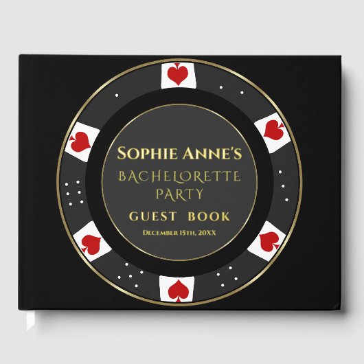 Echte Folie Poker Chip Casino Meidenavond  Gastenboek (Voorkant)