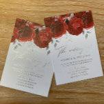Echte Folie Romantic Red Rose Wedding Silver Folie Uitnodiging<br><div class="desc">Real Folie Romantic Red Rose Wedding Silver Foil Uitnodiging Bekijk andere uitnodigingen in onze niche en nestwinkel</div>