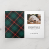 Echte Folie Rood Groen Plaid Christmas Feestdagenkaart (Binnenlaag)