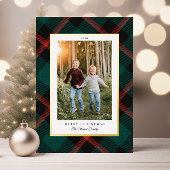 Echte Folie Rood Groen Plaid Christmas Folie Feestdagenkaart