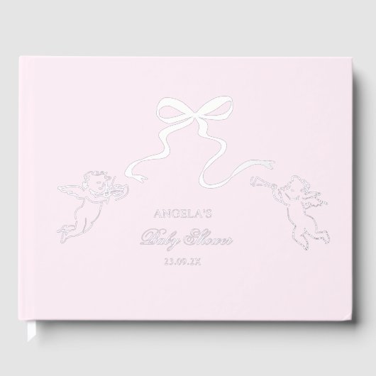Echte Folie Roze Baby shower Gastboek Gastenboek (Voorkant)
