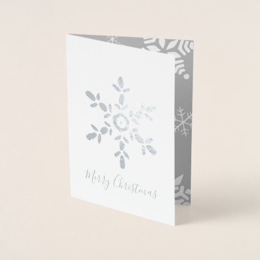 Echte Folie Silver Snowflake Folie Kaarten (Voorkant)