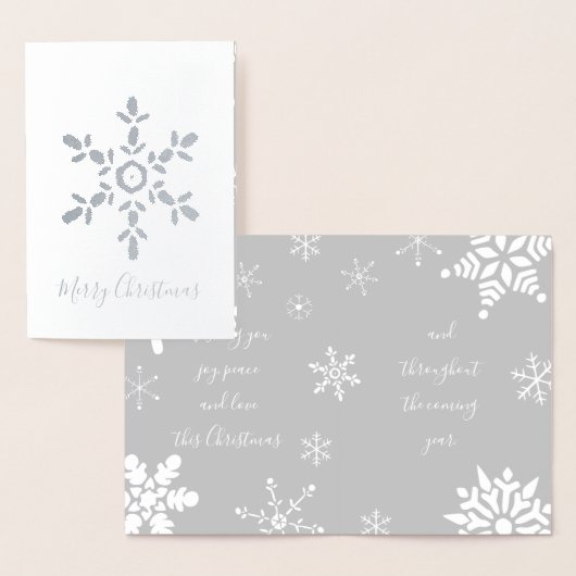 Echte Folie Silver Snowflake Folie Kaarten (Display)