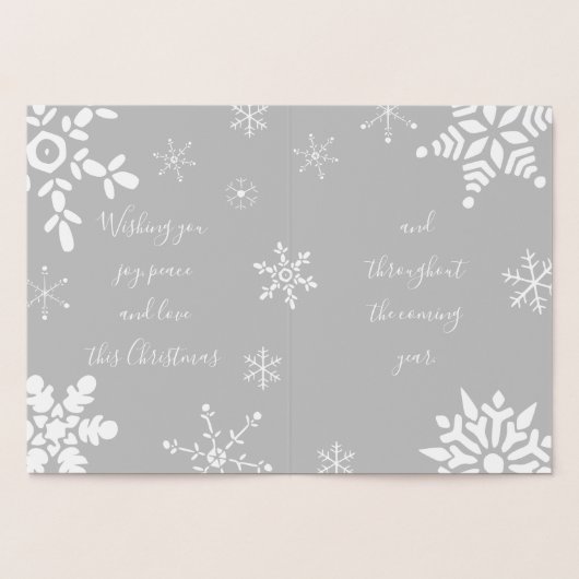 Echte Folie Silver Snowflake Kaarten (Binnen)