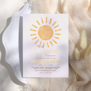 Echte Folie   Sunshine Boho Jongen of Meisje Baby  Uitnodiging