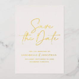 echte folie trendy handgeschreven trouw aankondigi folie uitnodiging