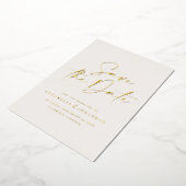 echte folie trendy handgeschreven trouw aankondigi uitnodiging (Gedraaid)