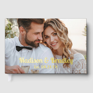 Echte Folie Trouwfoto Gepersonaliseerde namen Gastenboek
