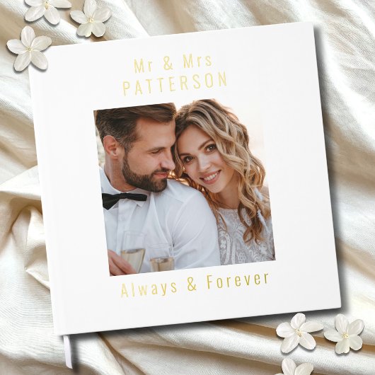 Echte Folie Trouwfoto Gepersonaliseerde namen Gastenboek