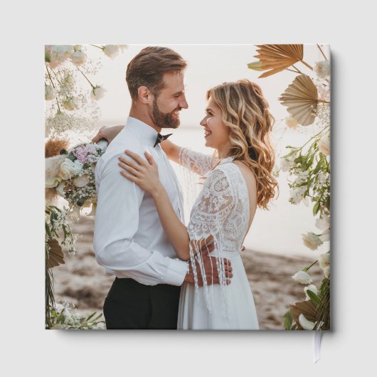 Echte Folie Trouwfoto Gepersonaliseerde namen Gastenboek (Achterkant)