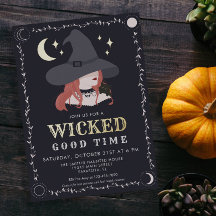 Echte Folie - Uitnodiging van Witch Halloween Part