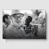 *ECHTE FOLIE* Viering van het leven Elegant 2-foto Gastenboek (Voorkant)