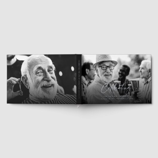 *ECHTE FOLIE* Viering van het leven Elegant 2-foto Gastenboek (Volledig)