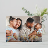 Echte Folie Vrede op Aarde Foto Kerstmis Folie Feestdagenkaart (Staand Voorkant)