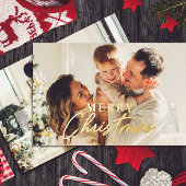 ECHTE FOLIE Vrolijk Kerstfeest 2 Aangepaste Foto's Folie Feestdagenkaart